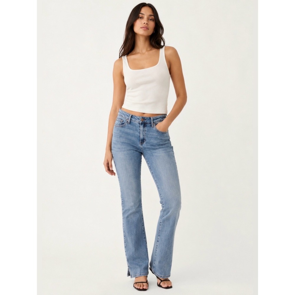 Judy Blue Slim Bootcut Jeans Women 15/32 Blue Excellent High Rise Distressed